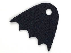 Mini Doll, Cape Cloth, Short, Scalloped with 1 Small Top Hole - Spongy Stretchable Fabric: {черен}