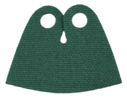 Minifigure, Cape Cloth, Very Short, Tear-Drop Neck Cut - Spongy Stretchable Fabric: {земно зелен}