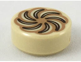 Tile, Round 1 x 1 with Pastry Pattern: {тухлено жълт}