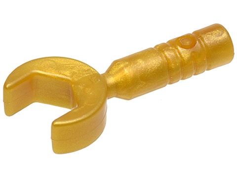 Minifigure, Utensil Tool Open End Wrench - 3-Rib Handle: {топло златист}
