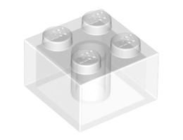 Brick 2 x 2: {прозрачен}