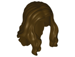 Minifigure, Hair Long Wavy with Center Part : {тъмно кафяв}