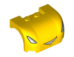 Vehicle, Mudguard 3 x 4 x 1 2/3 Curved with Front with Headlights and Smile with Teeth Pattern : {ярко жълт}