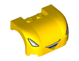 Vehicle, Mudguard 3 x 4 x 1 2/3 Curved with Front with Headlights and Open Smile with Teeth Pattern : {ярко жълт}