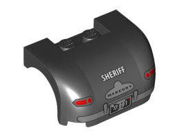 Vehicle, Mudguard 3 x 4 x 1 2/3 Curved with Back with Taillights, Bumper, 'MERCURY' on Trunk Handle and 'SHERIFF' Pattern : {черен}