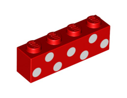 Тухличка 1X4, NO. 54: {ярко червен}