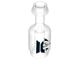 Minifigure, Utensil Bottle with Black Sailing Ship on Pedestal Pattern : {прозрачен}
