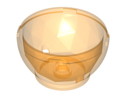 Container, Faceted, 4 x 4 x 1 2/3, Dragon Egg Bottom : {прозрачно ярко оранжев}
