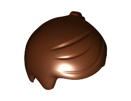 Minifigure, Hair Short with 2 Locks on Left Side : {червеникаво-кафяв}
