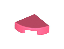 1/4 Кръгла плочка 1X1: {пъстро коралов}