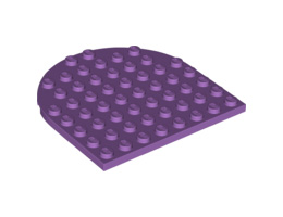 Плочка 8X8, 1/2 кръгла: {умерено лавандулов}