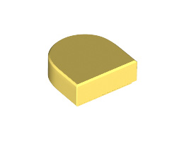 Плоска плочка 1X1, 1/2 кръг : {студено жълт}