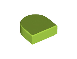 Плоска плочка 1X1, 1/2 кръг : {ярко жълто-зелен}