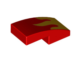 Плочка с дъга 1X2X2/3 No.: {ярко червен}