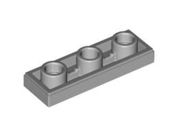 Плоска плочка 1X3 инверсна с отвор 3.2: {умерено каменно сив}