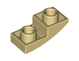 Инверсна плочка 1X2X2/3 с полу дъга: {тухлено жълт}