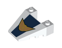Wedge 4 x 4 Taper with Stud Notches with Sky Police Logo Pattern: {бял}