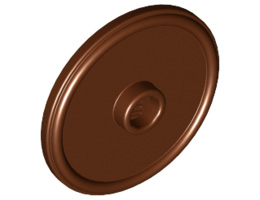 Минифигурка, кръгъл щит: {червеникаво-кафяв}