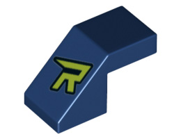 Покривна плочка 1X2/45° без пъпки No. 2: {земно син}