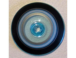 Dish 4 x 4 Inverted (Radar) with Open Stud with Black, Light Blue and Metallic Silver Circles Pattern: {прозрачно светло син}