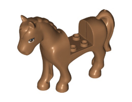Horse with 2 x 2 Cutout, Medium Nougat Eyes Pattern: {умерен нуга}
