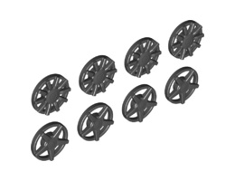 Wheel Cover 5 Spoke and 10 Spoke for Wheel 18976, 8 in Bag - 4 of Each (Multipack) : {черен}