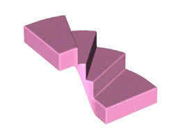 Стълби 6 x 6 x 4 Извити: {светло пурпурен}