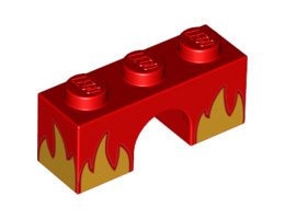 Тухличка 1X3, с дъга, NO. 27: {ярко червен}