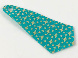 Mini Doll, Cape Cloth, Friends, Long Narrow with 1 Small Top Hole and Gold Stars and Triangles Pattern: {ярко синьо-зелен}