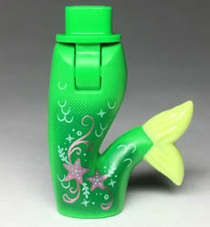 Tail, Mini Doll Friends Mermaid Hips and Tail Assembly with Light Green Tip, Stars and Filigree Pattern on Front: {ярко зелен}