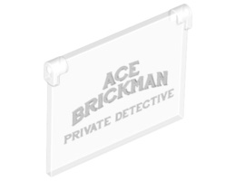 Glass for Window 1 x 4 x 3 - Opening with 'ACE BRICKMAN PRIVATE DETECTIVE' Pattern : {прозрачен}