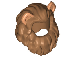 Minifigure, Hair Lion's Mane with Nougat Cat Ears Pattern: {умерен нуга}