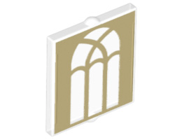 Glass for Window 1 x 2 x 2 with Arched Gold Window Pattern : {прозрачен}
