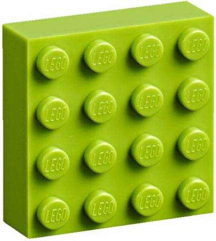 Magnet Brick, Modified 4 x 4 Sealed Base: {ярко жълто-зелен}