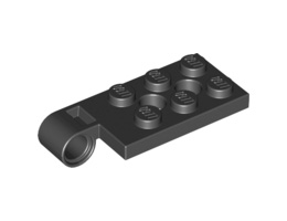 Плочка с панта 2X4 с 2 дупка Ø4.85 горна: {черен}