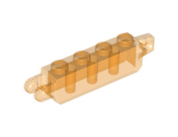 Hinge Brick 1 x 4 Locking, 9 Teeth with 1 Finger Vertical End and 2 Fingers Vertical End, 9 Teeth : {прозрачно ярко оранжев}
