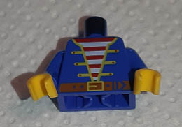 Torso Pirate Open Jacket over Striped Vest and Belt Pattern, Inside with Ribs (Reissue) / Blue Arms / Yellow Hands: {ярко син}