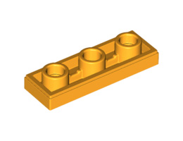 Плоска плочка 1X3 инверсна с отвор 3.2: {огнено жълто-оранжев}