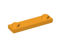 Плочка 1X4 с 2 копчета: {огнено жълто-оранжев}