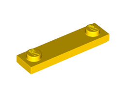 Плочка 1X4 с 2 копчета: {ярко жълт}