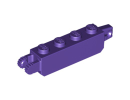 Hinge Brick 1 x 4 Locking, 9 Teeth with 1 Finger Vertical End and 2 Fingers Vertical End, 9 Teeth: {светло виолетов}