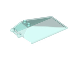 Windscreen 8 x 4 x 2 with 2 Studs and Bar Handle: {прозрачно светло син}
