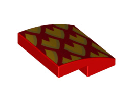 Плочка с дъга 2X2X2/3 No. 30: {ярко червен}