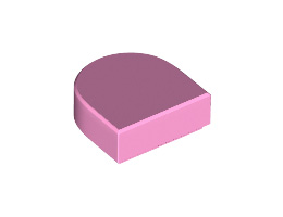 Плоска плочка 1X1, 1/2 кръг: {светло пурпурен}
