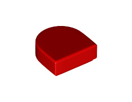 Плоска плочка 1X1, 1/2 кръг: {ярко червен}