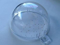 Cylinder Hemisphere Bauble Half with White Dots Pattern : {прозрачен}