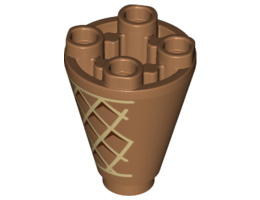 Cone 2 x 2 x 2 Inverted with Waffle Pattern: {умерен нуга}