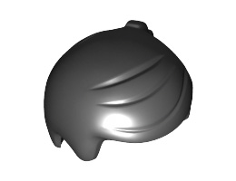 Minifigure, Hair Short with 2 Locks on Left Side: {черен}