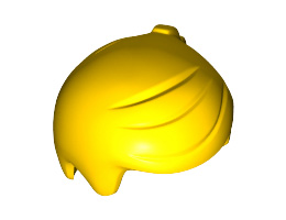Minifigure, Hair Short with 2 Locks on Left Side: {ярко жълт}