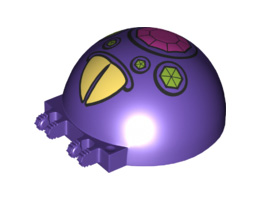 Windscreen 6 x 6 x 3 Canopy Half Sphere with Dual 2 Fingers and Dark Pink and Lime Jewels with Large Yellowed Teeth Pattern: {светло виолетов}